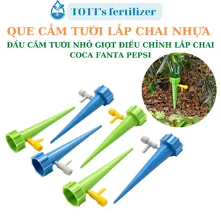 Que cắm tưới lắp chai nhựa Đầu cắm tưới nhỏ giọt điều chỉnh lắp chai Đầu tưới cây tự động TOTT's fertilizer