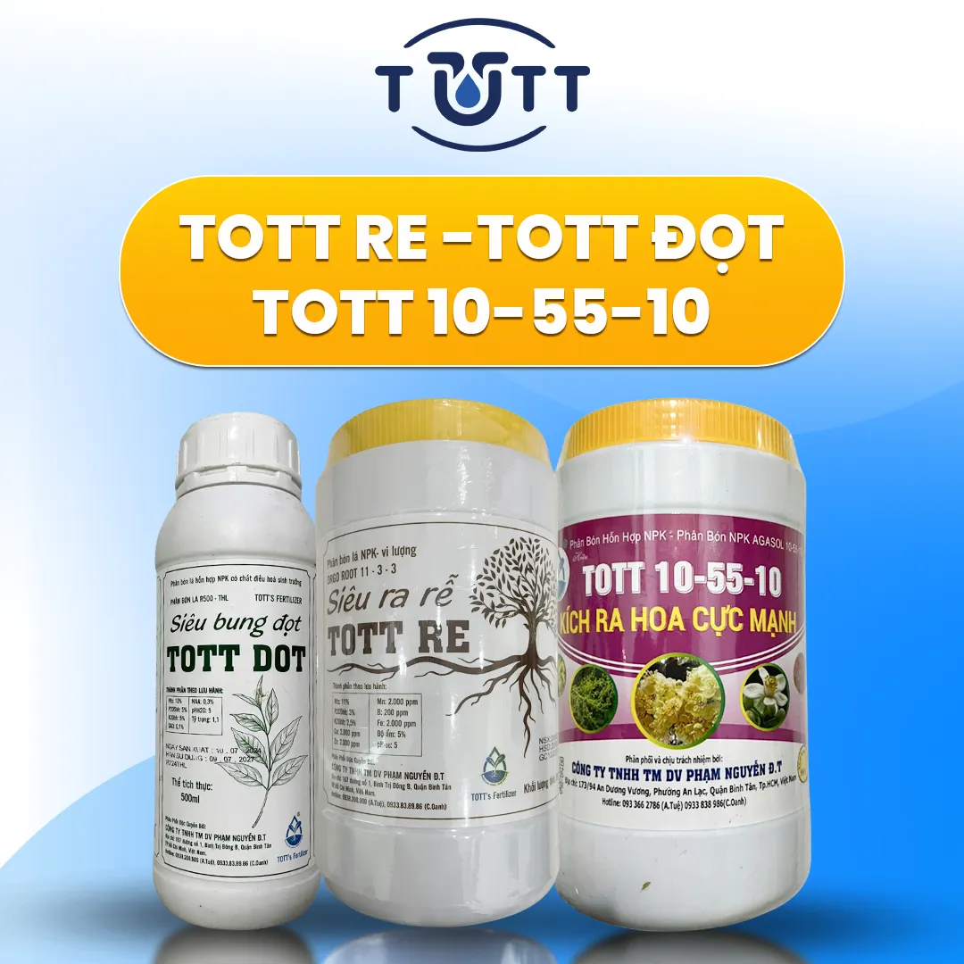BỘ 3 KÍCH RỄ CỰC MẠNH, BUNG ĐỌT THẦN TỐC & SIÊU TẠO NỤ - TOTT RE -TOT DOT - TOT NPK10.55.10