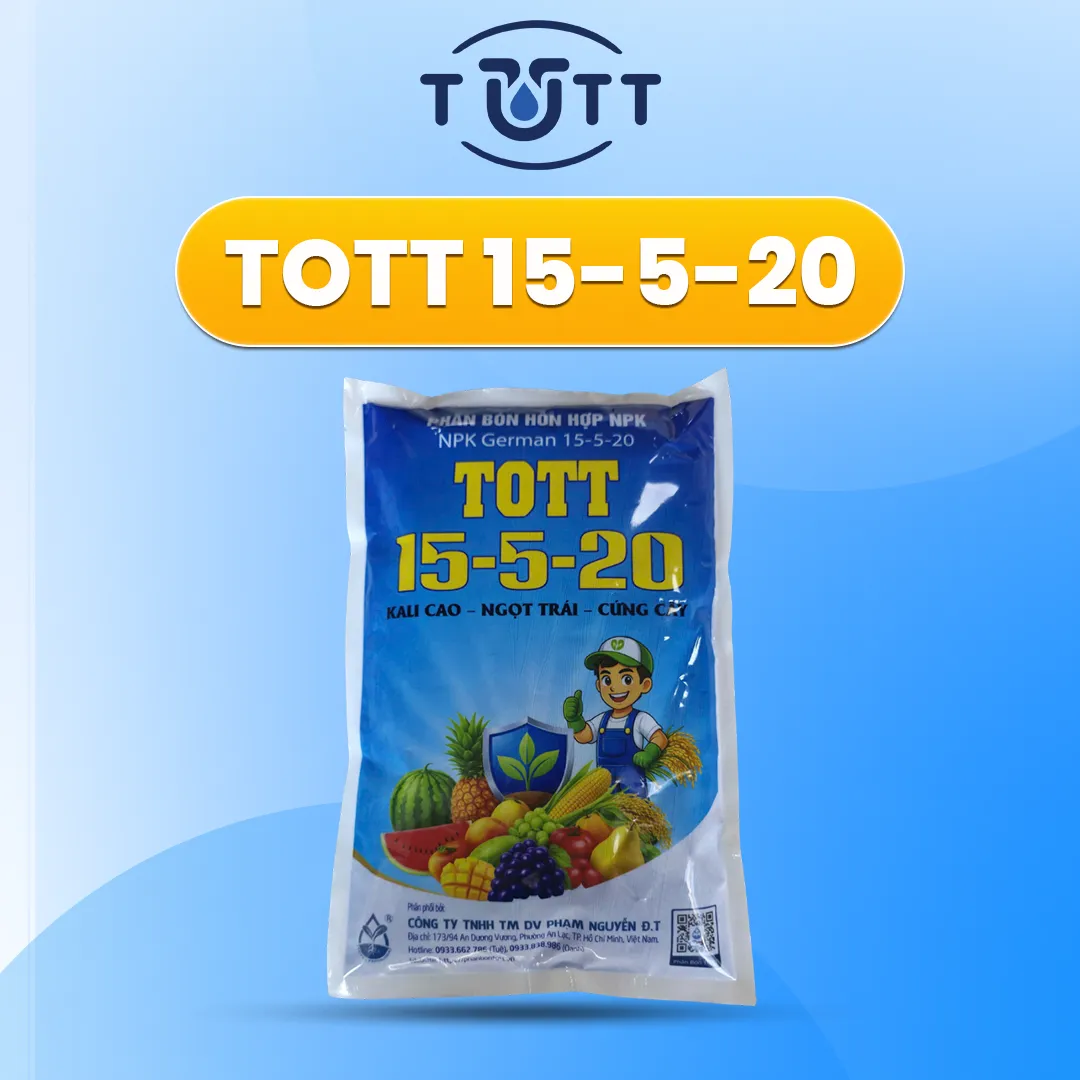 PHÂN BÓN TOTT 15-5-20 - BÍ QUYẾT NGỌT TRÁI, CỨNG CÂY & CHỐNG ĐỔ NGÃ