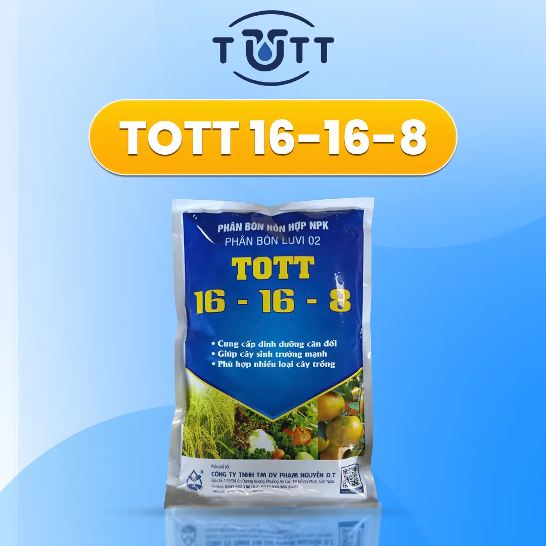 PHÂN BÓN TOTT NPK 16-16-8 - DINH DƯỠNG CÂN ĐỐI, PHỤC HỒI & SINH TRƯỞNG MẠNH