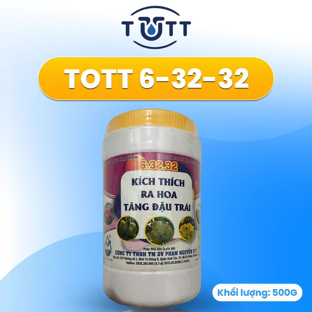 PHÂN BÓN TOTT NPK 6-32-32 - SIÊU KÍCH HOA & TĂNG ĐẬU TRÁI (500g)