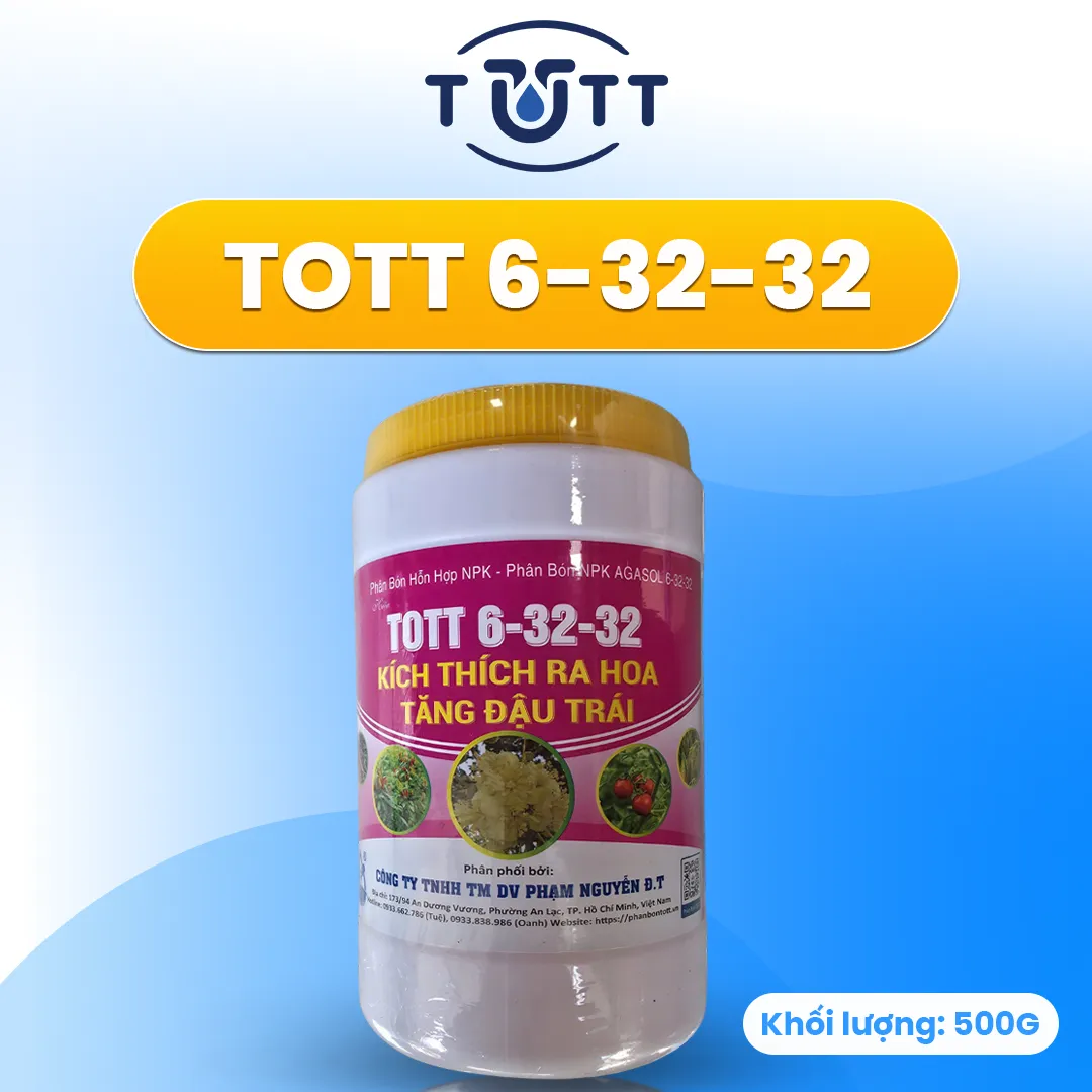 PHÂN BÓN TOTT NPK 6-32-32 - SIÊU KÍCH HOA & TĂNG ĐẬU TRÁI (500g)