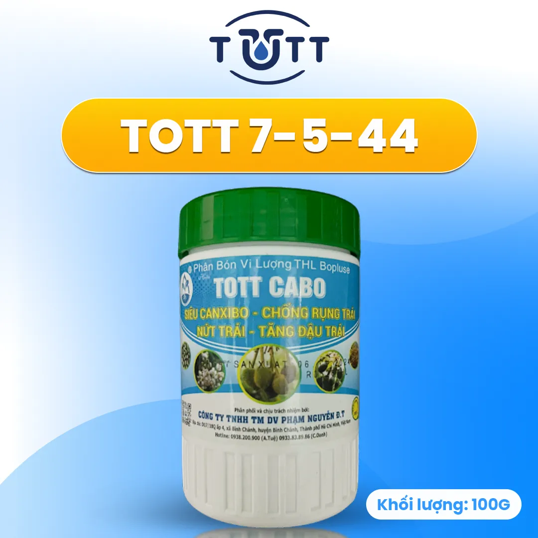 10 hũ CANXI BO chống rụng nụ, rụng trái non, tăng đậu trái , dùng cho cây cảnh, cây ăn quả hũ 100g TOTT's fertilizer