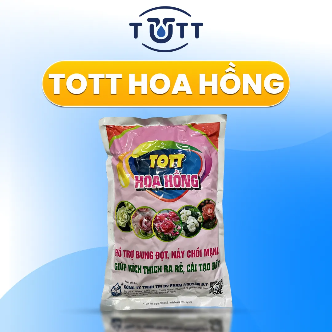 PHÂN HỮU CƠ TOTT HOA HỒNG - KÍCH MẦM, XANH LÁ, CẢI TẠO ĐẤT (GÓI 1KG)