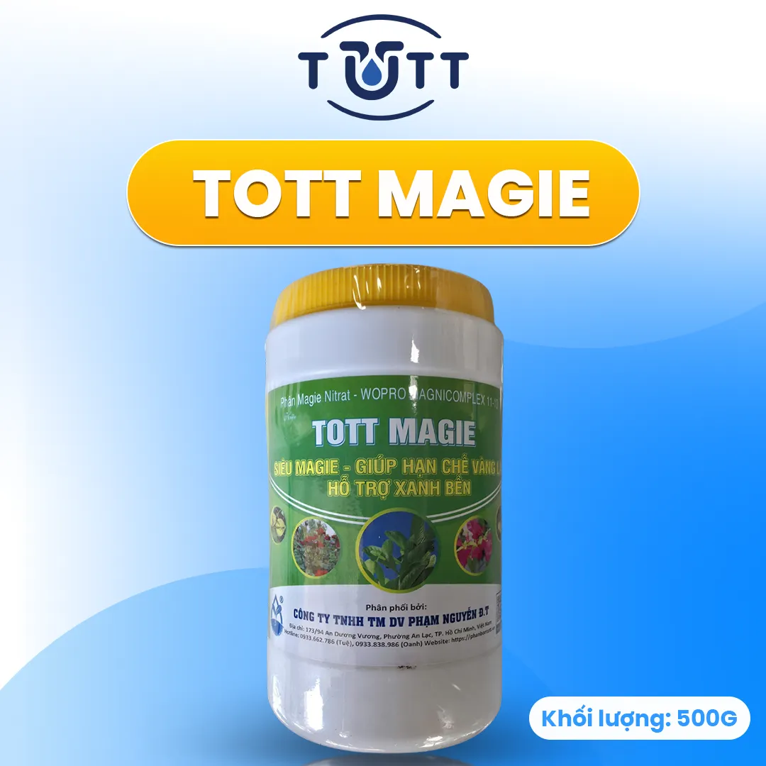 SIÊU MAGIE PHÂN BÓN TRUNG LƯỢNG TOTT MAGIE XANH LÁ - CHỐNG VÀNG LÁ, XANH DÀY LÁ (HŨ 500G)