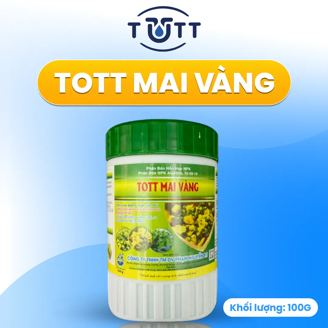 PHÂN BÓN KÍCH HOA MAI VÀNG 10-55-10 TOTT – SIÊU TẠO NỤ KIM (HŨ 100G)