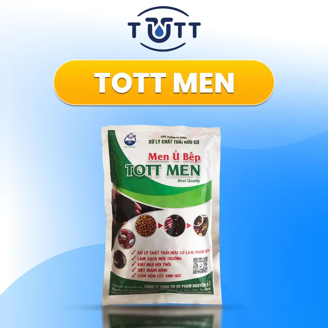 TOTT MEN - MEN Ủ RÁC NHÀ BẾP TOTT MEN - CHẾ PHẨM VI SINH BIẾN RÁC THÀNH PHÂN BÓN (GÓI 200G)