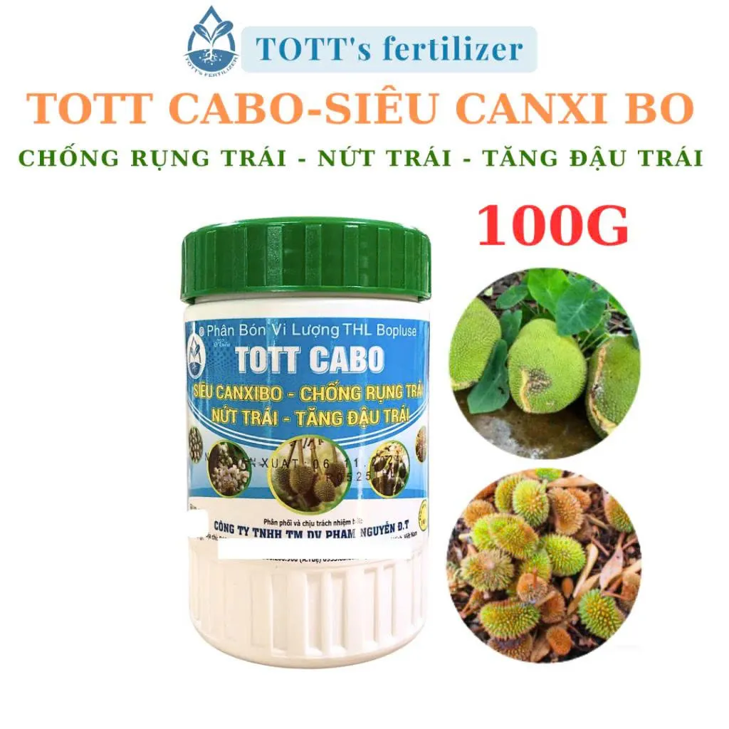 CANXI BO chống rụng nụ, rụng trái non, tăng đậu trái , dùng cho cây cảnh, cây ăn quả hũ 100g TOTT's fertilizer